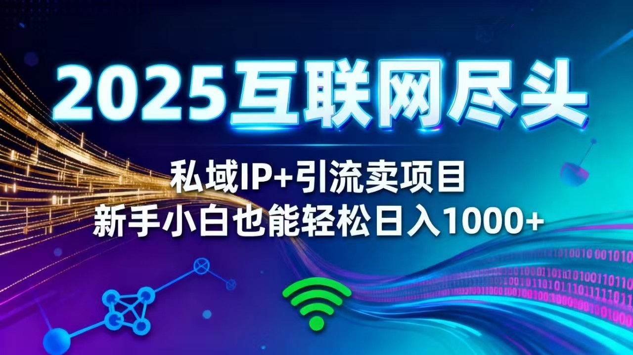 2025网创尽头王炸项目!私域 IP + 精准引流,新手小白在家躺赚日入 1000+-禾风丰