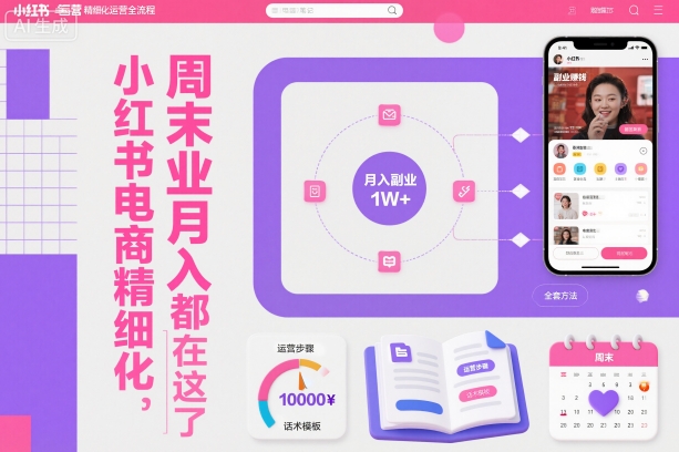 小红书电商精细化运营全流程,周末副业月入1W+,全套方法都在这了-玛雅星