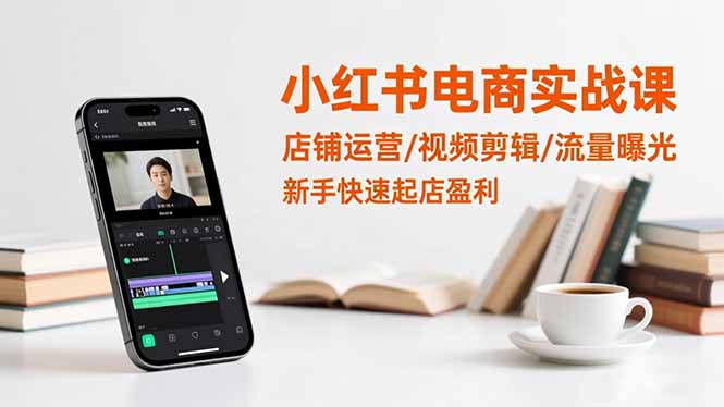 小红书电商实战课:店铺运营/视频剪辑/流量曝光,新手快速起店盈利-禾风丰