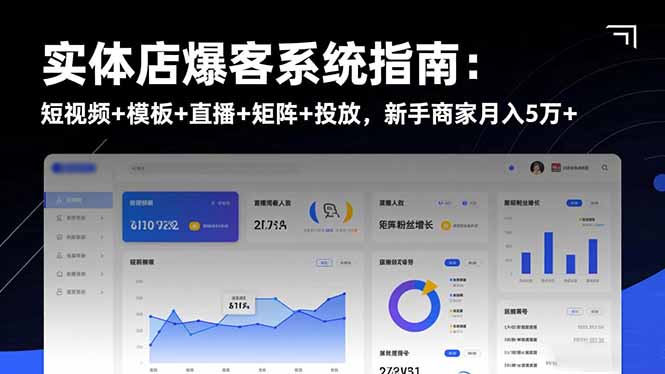 实体店爆客系统指南:短视频+模板+直播+矩阵+投放,新手商家月入5万+-禾风丰