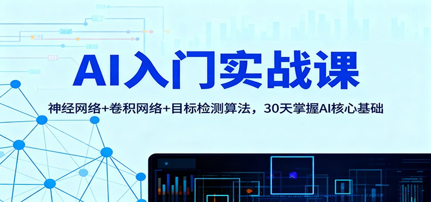 AI入门实战课:神经网络+卷积网络+目标检测算法,30天掌握AI核心基础-禾风丰